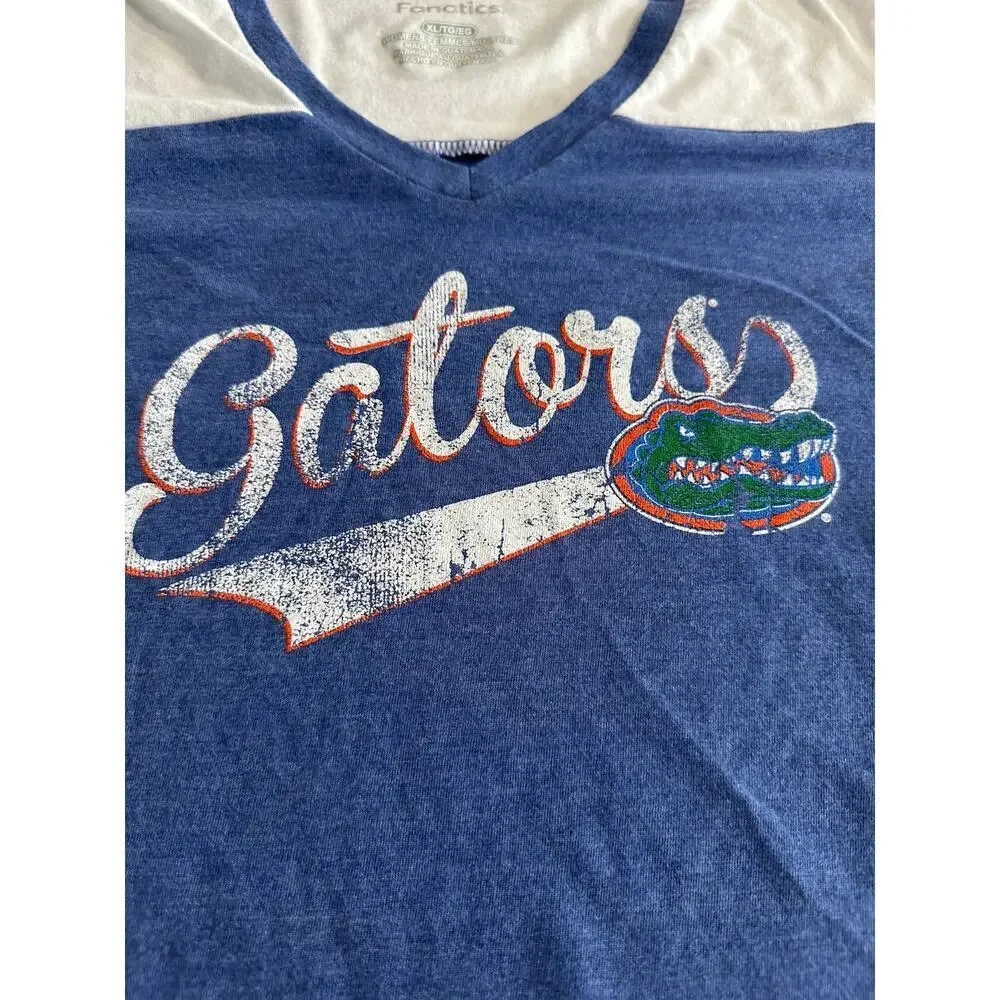 Fanatics Florida Gators Shirt Women's XL Extra Large V-Neck Blue White - Picture 2 of 5